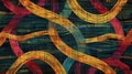 Abstract colorful woven texture with intertwining ribbons