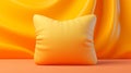 abstract colorfull cushion on a yellow background