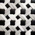 Abstract Colorist Sculptor: Black And White Woven Pattern On Wall