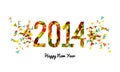 Abstract colors 2014 Happy New Year background Royalty Free Stock Photo