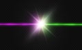 Abstract colors laser beam. Transparent is isolated on a black background. Royalty Free Stock Photo