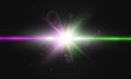 Abstract colors laser beam. Transparent is isolated on a black background. Royalty Free Stock Photo