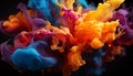 Abstract colors in motion create vibrant underwater fantasy design generated by AI