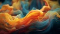 Abstract colors in motion create a vibrant wave generated by AI