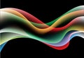 Abstract colors smoke wave on black design modern futuristic background vector Royalty Free Stock Photo
