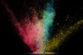 Abstract colour powder splatted background