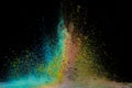 Abstract colour powder splatted background