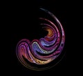 Abstract colourful background - computer-generated image. Fractal art: chaos lines and curves Royalty Free Stock Photo