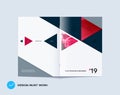 Abstract colourful brochure in material design paper cut style, modern catalog, centerfold cover