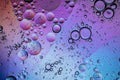 Abstract colourful creative macro oil and water background with bubbles Royalty Free Stock Photo