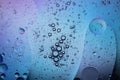Abstract colourful creative macro oil and water background with bubbles Royalty Free Stock Photo