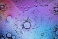 Abstract colourful creative macro oil and water background with bubbles Royalty Free Stock Photo