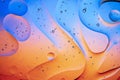 Abstract colourful creative macro oil and water background with bubbles Royalty Free Stock Photo