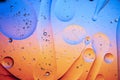 Abstract colourful creative macro oil and water background with bubbles Royalty Free Stock Photo