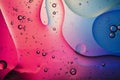 Abstract colourful creative macro oil and water background with bubbles Royalty Free Stock Photo