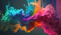 abstract colourful fluid smoke powder,AI Generated Royalty Free Stock Photo