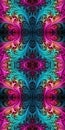 Abstract colourful fractal curves seamless symmetrical wallpaper background