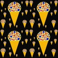 Abstract and Contemporary Digital Art colourful ice cream pattern