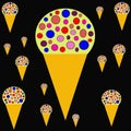 Abstract and Contemporary Digital Art colourful ice cream pattern