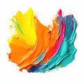 Multi Coloured Colourful Paint Art Brush Stroke Texture White Background Royalty Free Stock Photo