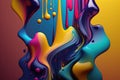 Abstract colourful paint background with a liquid melting texture