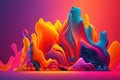 Abstract colourful paint background with a liquid melting texture