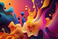 Abstract colourful paint background with a liquid melting texture