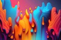 Abstract colourful paint background with a liquid melting texture