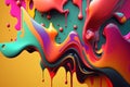 Abstract colourful paint background with a liquid melting texture