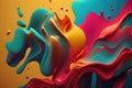 Abstract colourful paint background with a liquid melting texture