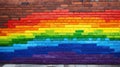 Abstract Colourful Painted Rainbow Art Brick Wall Texture Background. Royalty Free Stock Photo