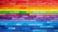 Abstract Colourful Painted Rainbow Art Brick Wall Texture Background. Royalty Free Stock Photo