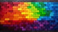 Abstract Colourful Painted Rainbow Art Brick Wall Texture Background. Royalty Free Stock Photo