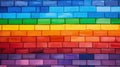 Abstract Colourful Painted Rainbow Art Brick Wall Texture Background. Royalty Free Stock Photo