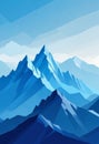 Abstract colourful rock or mountains against blue and white background Royalty Free Stock Photo