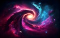 Abstract colourful space background with stars and nebula. AI Generative Royalty Free Stock Photo