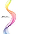 Abstract colourful wave isolated on white background. Vector illustration for modern business design. Futuristic Royalty Free Stock Photo