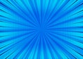 Abstract comic blue background for style pop art design. Retro burst template backdrop. Light rays effect. Royalty Free Stock Photo