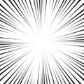 Abstract comic book flash explosion radial lines background. Vector illustration for superhero design. Bright black white light Royalty Free Stock Photo