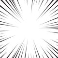 Abstract comic book flash explosion radial lines background. Vector illustration for superhero design. Bright black white light Royalty Free Stock Photo