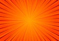 Abstract comic orange background for style pop art design. Retro burst template backdrop. Light rays effect. Vintage comic book Royalty Free Stock Photo