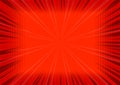 Abstract comic red background for style pop art design. Retro burst template backdrop. Light rays effect. Royalty Free Stock Photo