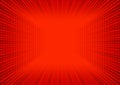 Abstract comic red background for style pop art design. Retro burst template backdrop. Light rays effect. Royalty Free Stock Photo