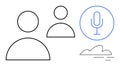 Abstract Communication Concept with Profiles, Microphone, and Cloud Element Royalty Free Stock Photo