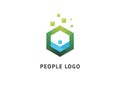 Abstract community logo icon vector design. Creative agency, social work, teamwork, business, advertising vector logo. Editable