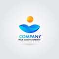 Abstract company logo color nature concept template