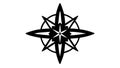 Abstract compass rose vector, monochrome navigation symbol design. vector design Generative AI Royalty Free Stock Photo