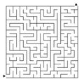 Abstract complex square isolated labyrinth. Black color on a white background. An interesting game for children and adults. Simple