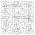 Abstract complex square maze with entrance and exit. An interesting game for children and adults. A mysterious puzzle. Vector illu Royalty Free Stock Photo
