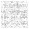 Abstract complex square maze with entrance and exit. An interesting game for children and adults. A mysterious puzzle. Vector illu Royalty Free Stock Photo